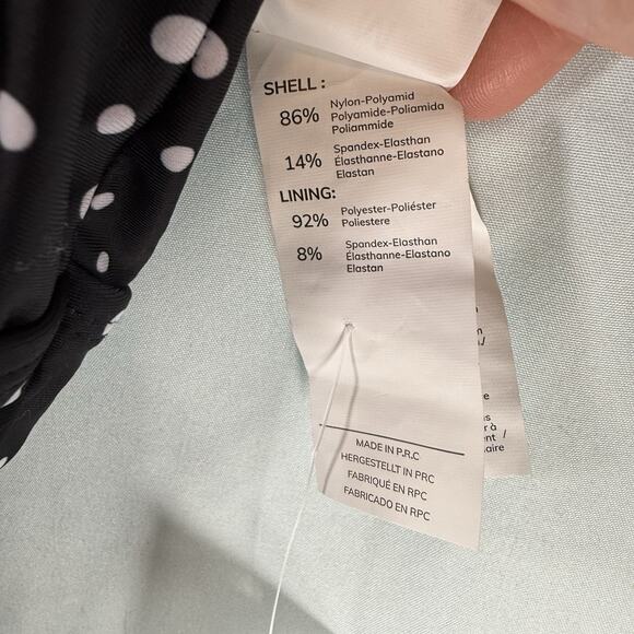 NWT Cupshe Scalloped Tankini Swim Top Size MEDIUM Blk/Wht Retro Beach Polka Dot - Picture 10 of 12